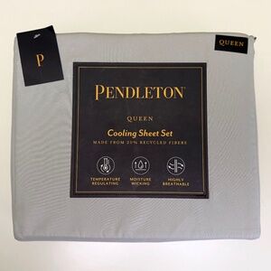 Pendleton Queen Sheet Set in Light Gray